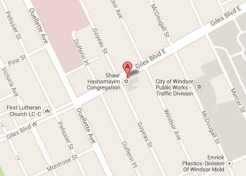 Location of Shaar Hashomayim Synagogue