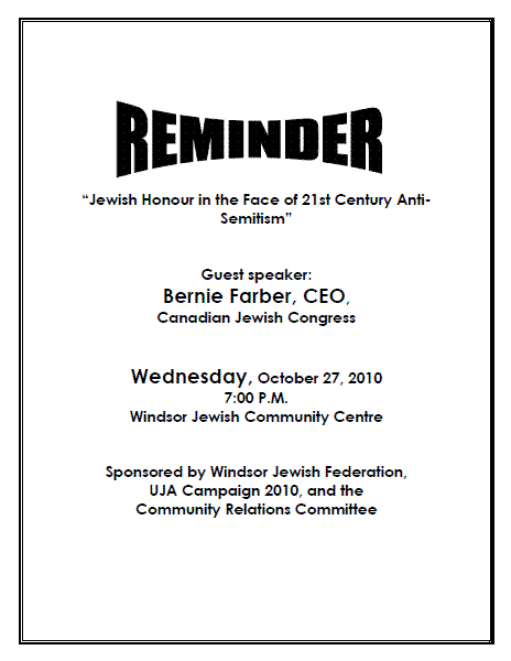 Bernie Farber to speak at Windsor Jewish Community Centre