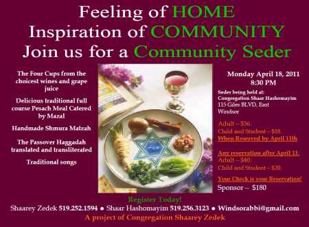 Join us for our 1st seder